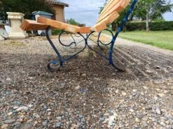 Wrought Iron And Wood Bench From The 60s