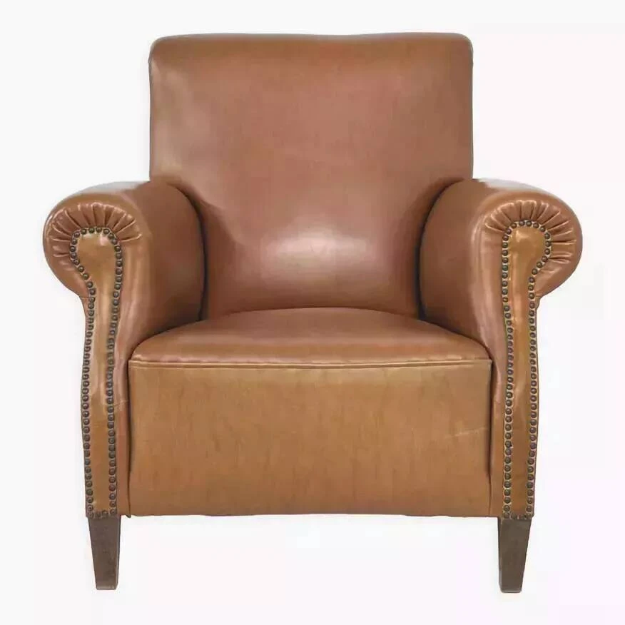 50s Club Armchair In Imitation Leather And Wood 6 50s Club Armchair In Imitation Leather And Wood - Image 4