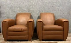 Pair Of Club Armchairs In Havana Skai Art Deco Period Circa 1940 -Chairly Shop 6e118893 4504 4936 9b5a bc148e9eed71