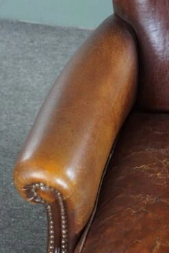 Sheepskin Armchair With A Wonderful Patina And A Correct Worn Look -Chairly Shop 6f883a07 397d 4410 b06e 678071b2c883