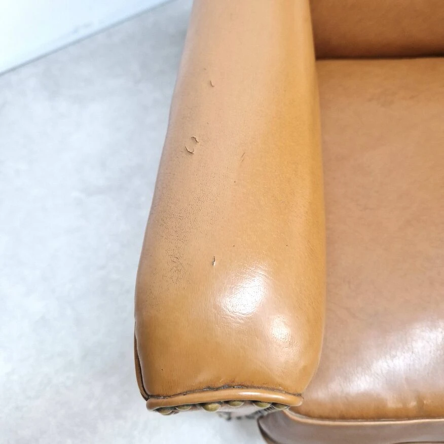 50s Club Chair In Imitation Leather And Wood 4 50s Club Chair In Imitation Leather And Wood - Image 2