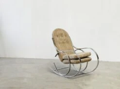 Chrome Rocking Chair With The Original Fabric -Chairly Shop 70a74a05 4e7b 4a7d 864e e98ca3a46cb3