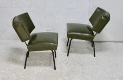 Pair Of Tubular Armchairs, Imitation Leather. Circa 1950 -Chairly Shop 753220c9 e73a 4ff5 9936 a9eaa383200d