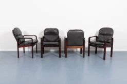 Set Of 6 Black Leather Armchairs From Dyrlund, 1980’s Denmark -Chairly Shop 76acf526 5655 49b8 bab6 4de55098ddc4