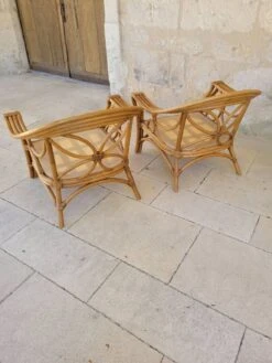 Two Large Rattan Armchairs -Chairly Shop 77d8a0a5 f018 46aa 8935 18f84ea033c8