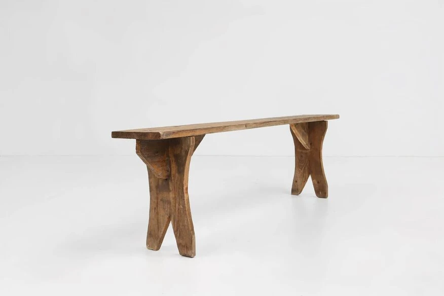 Charming Rustic Wooden Bench, Belgium Ca. 1900 13 Charming Rustic Wooden Bench, Belgium Ca. 1900 - Image 11