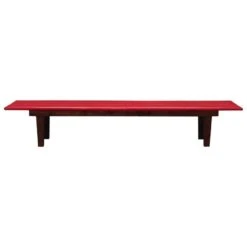 Red Eco Leather Bench, Danish Design, 1990s, Production: Denmark -Chairly Shop 7ad62133 e75e 4141 977e 4137cbf3d5e2