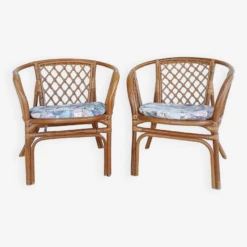 Set Of 2 Rattan Armchairs