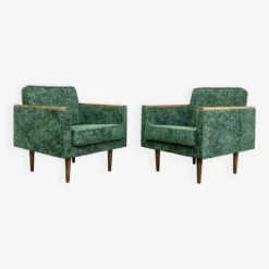 Customizable Pair Of Armchairs In Green, Poland 1970s. -Chairly Shop 88a085e0 806e 456a adb3 7a617d167330