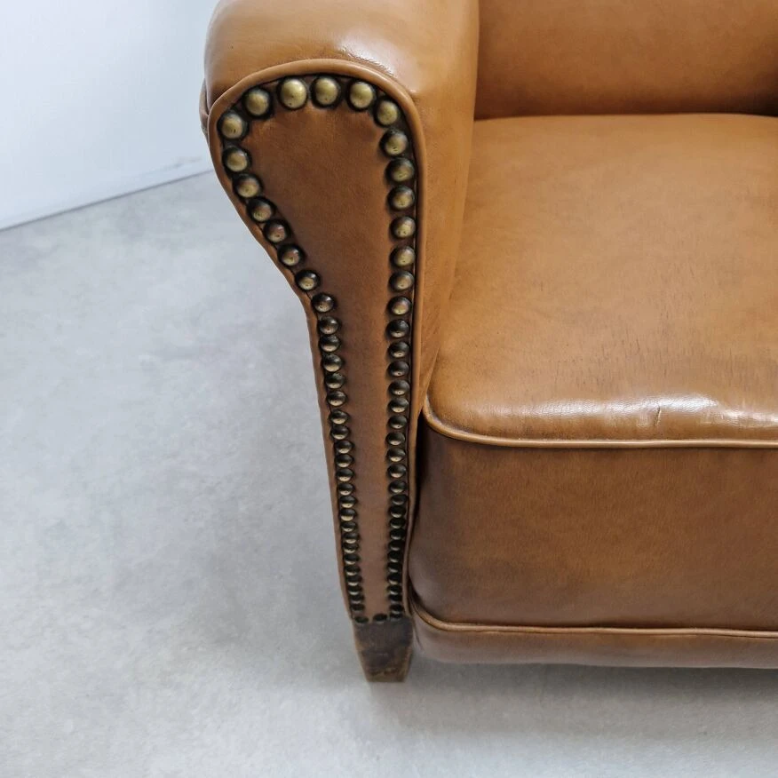 50s Club Chair In Imitation Leather And Wood 10 50s Club Chair In Imitation Leather And Wood - Image 8