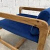 Vintage Teak And Velvet Fabric Fireside Chair