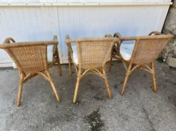 Set Of 3 Vintage Rattan And Wicker Armchairs -Chairly Shop 8a94bc7d 0d63 454e b3a7 afeec193e263