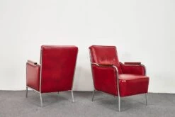 Fauteuils Vintage En Cuir Bordeaux De Style Bauhaus Par József Peresztegi, Hongrie 1950, -Chairly Shop 8bfd96f9 77c3 4ff1 94f0 c29a77ef6058
