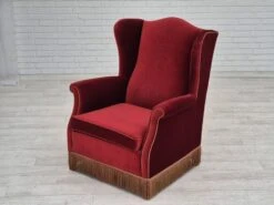 1970s, Danish Highback Wingback Armchair, Original Condition, Furniture Velour, Ash Wood. 26 1970s, Danish Highback Wingback Armchair, Original Condition, Furniture Velour, Ash Wood. -Chairly Shop 8c2cb66c 5f25 4759 9004 bc37e55d4fd0