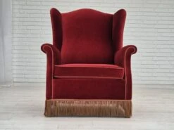 1970s, Danish Highback Wingback Armchair, Original Condition, Furniture Velour, Ash Wood. 31 1970s, Danish Highback Wingback Armchair, Original Condition, Furniture Velour, Ash Wood. -Chairly Shop 8ce75bd8 8ccb 4bb5 a58f 4aae93443b3c