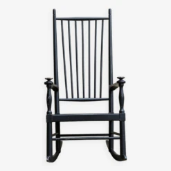 Vintage Scandinavian Rocking Chair Karl-Axel Adolfssonen/Gemla 1960 In Original Black Lacquered Wood, In T