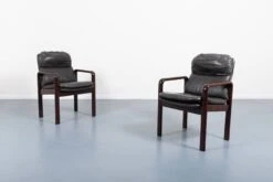 Set Of 6 Black Leather Armchairs From Dyrlund, 1980’s Denmark -Chairly Shop 91221f53 deb1 4701 ae24 f5734f88b6e5