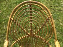 Vintage Ovoid-shaped Rattan Armchair. -Chairly Shop 9222a32e c8ea 4639 85c5 1df60a2515a9