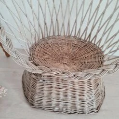 Antique Armchair In Gray Woven Wicker -Chairly Shop 9447e758 092b 420c ad9f 492680b011b9