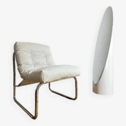 White Faux Leather Fireside Chair By Christian Koban For Dom Edition -Chairly Shop 97e072ca f082 4803 8d49 d893e0981c22