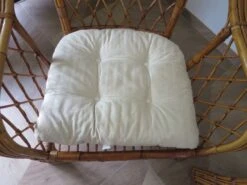 Vintage - Set Of 2 Bamboo And Woven Rattan Armchairs With Cushions - Natural Color - 1980s -Chairly Shop 9817658d d7a2 4932 93d3 04df7a2eeabf