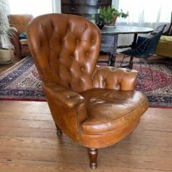 Chesterfield Style Cognac Leather Armchair -Chairly Shop 98ef24b2 b05d 4b2d 89cf 38747eb88aa2