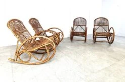 Vintage Bamboo Rocking Chairs, 1960s, Set Of 4 -Chairly Shop 99229f94 6ef7 4aee 81ce 6f458478adcb