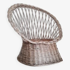 Antique Armchair In Gray Woven Wicker -Chairly Shop 992755df 5f90 4cf6 b760 4a74e3a9bd39