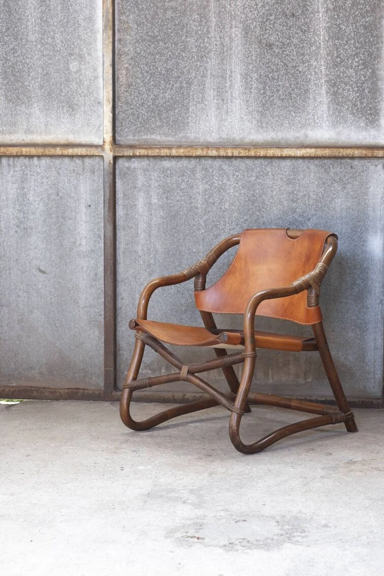 2x Horsnæs "Manilla" Lounge Chairs In Stained Bamboo And Saddle Leather, 1960s Denmark 15 2x Horsnæs "Manilla" Lounge Chairs In Stained Bamboo And Saddle Leather, 1960s Denmark - Image 13