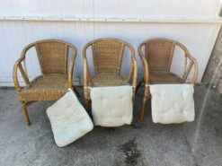 Set Of 3 Vintage Rattan And Wicker Armchairs -Chairly Shop 9a27d2e5 9bba 4e49 b18d 8d27f7c7da72