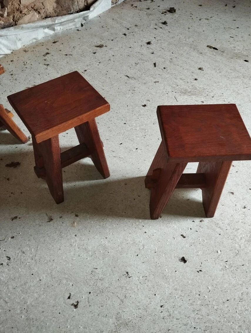 2 Benches And 2 Brutalist Stools From The 50s 7 2 Benches And 2 Brutalist Stools From The 50s - Image 5