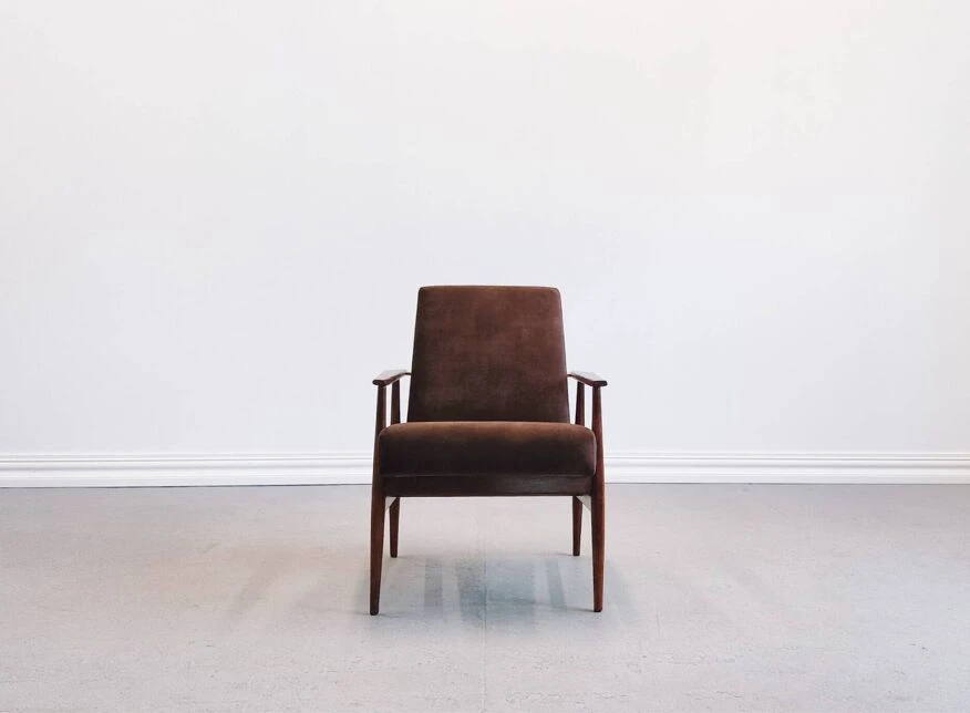 1960 Henryk Lis Mid Century Armchair In Chocolate Velvet 12 1960 Henryk Lis Mid Century Armchair In Chocolate Velvet - Image 10