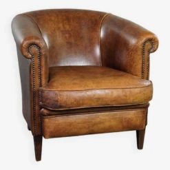 Club Armchair With Patina, Made Of Sheep Leather -Chairly Shop 9c8aadce d3fc 4737 9c20 30d60f569717