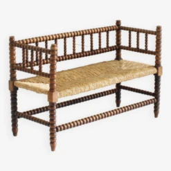 Vintage Bobbin Bench With Rush Seat 1920s -Chairly Shop 9e747c64 3079 4de3 bf69 d93ed6cbe751