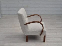 1960s, Reupholstered Danish Art-deco Armchair, Beech Wood, Leather. -Chairly Shop 9fe05d8b 7a7b 432b 8c43 c3531b68336b