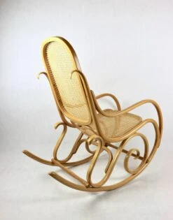 Vintage Natural Wood Rocking Chair Natural Rafia -Chairly Shop 9fe92d0b 0ecf 409c 8b68 0d24d3e28760