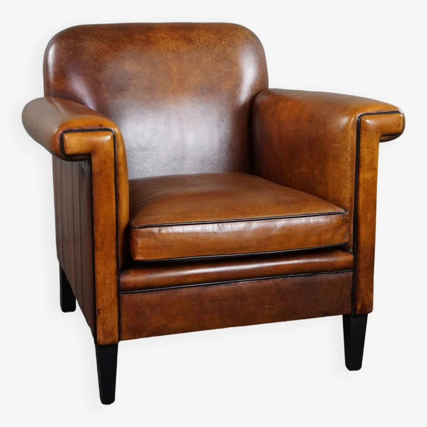 Sheepskin Art Deco Design Armchair With Accents All Around 5 Sheepskin Art Deco Design Armchair With Accents All Around - Image 3