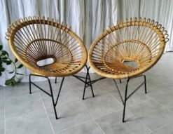 Pair Of 60s Rattan Armchairs -Chairly Shop a14cea20 de5e 40cb 9de1 842f75d5f063