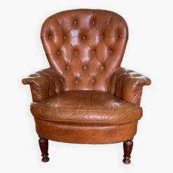 Chesterfield Style Cognac Leather Armchair -Chairly Shop a22fa4c7 491d 4792 8125 3de377a27beb