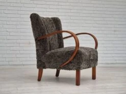 1950s, Danish Design, Reupholstered Armchair, Genuine Sheepskin "Wellington". 27 1950s, Danish Design, Reupholstered Armchair, Genuine Sheepskin "Wellington". -Chairly Shop a8777d2e 2f71 4428 821e 464a2b582ccd