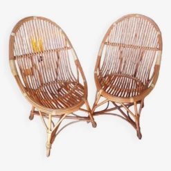 Pair Of Bamboo Rattan Armchairs -Chairly Shop a919efee 87e4 4029 b02c 2e3ddf42c1d1