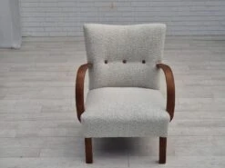 1960s, Reupholstered Danish Art-deco Armchair, Beech Wood, Leather. -Chairly Shop ab7eafe5 373c 4fe3 86b7 bf86d2364304