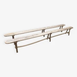 Pair Of Large Solid Wood Farm Benches 3.5m 350cm For Rustic Farm Table 1900 -Chairly Shop af6bf3e6 9e7d 434f aa01 d0495e744b31