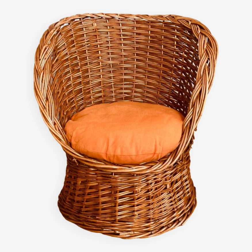 Vintage Rattan / Wicker Armchair For Children, 1970s 4 Vintage Rattan / Wicker Armchair For Children, 1970s - Image 2