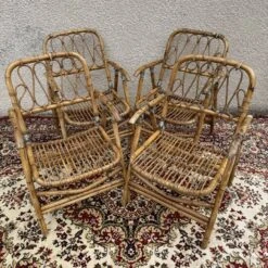 Rattan And Bamboo Folding Armchairs Valencia Spain 60'S -Chairly Shop b1fd0ef1 d535 4a85 8e52 2475eaf9d8b8