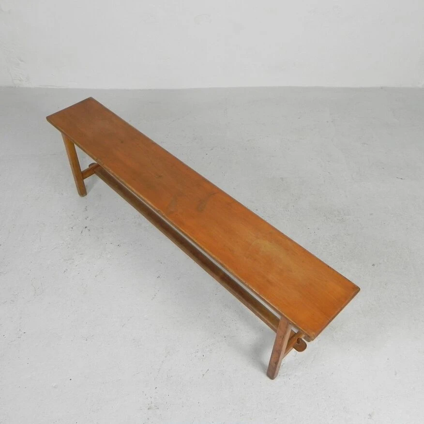 150 Cm Long Wooden Bench, 1950s 22 150 Cm Long Wooden Bench, 1950s - Image 20