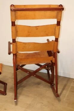 Vintage American Folding Leather And Wood Rocking Chair, 1970s 29 Vintage American Folding Leather And Wood Rocking Chair, 1970s -Chairly Shop b41e6669 d556 4e20 8be5 b6625c5e2bee