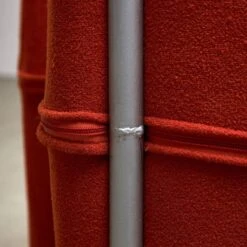 Low Chair On A Tubular Metal Frame With Orange Upholstery, 1970s -Chairly Shop b5461d07 5478 44c0 9ce1 c6dceafc5e09