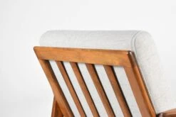 Fauteuil Scandinave Restauré Avec Repose-pieds, Icône Des Années 60, Tissu Marron, Teck -Chairly Shop b6a533f3 c2bc 4bb6 95d6 37e9a9faf7cc