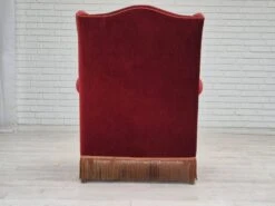 1970s, Danish Highback Wingback Armchair, Original Condition, Furniture Velour, Ash Wood. 30 1970s, Danish Highback Wingback Armchair, Original Condition, Furniture Velour, Ash Wood. -Chairly Shop b7901236 9a14 4e6f 909b 17588fd7916a